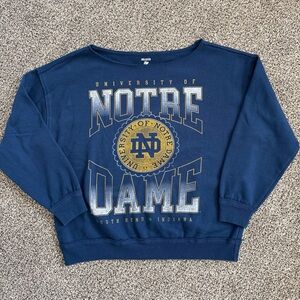 Hollister Off the Shoulder University Of Notre Same Sweatshirt Medium Collegiate